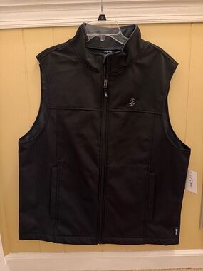 Izod Black Men's Softshell Zip Vest